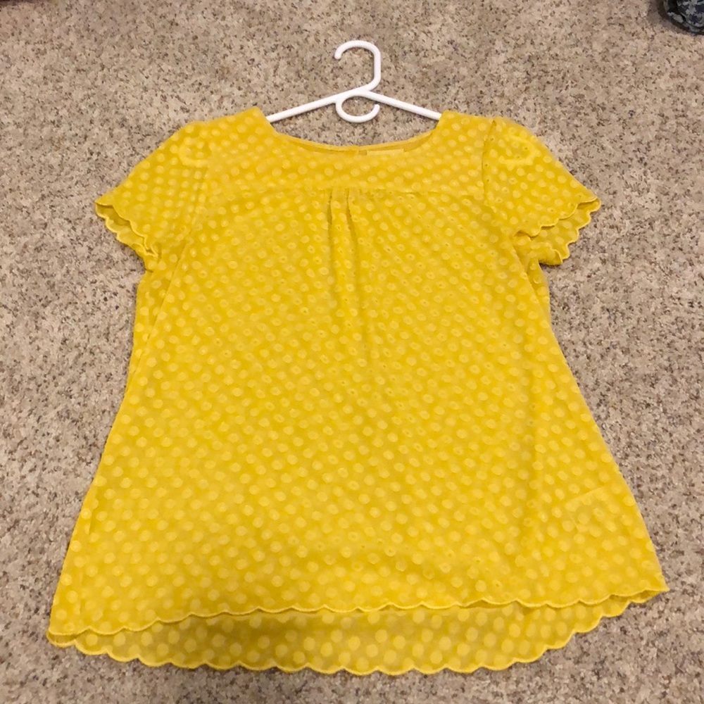 Anthropology scalloped edge blouse